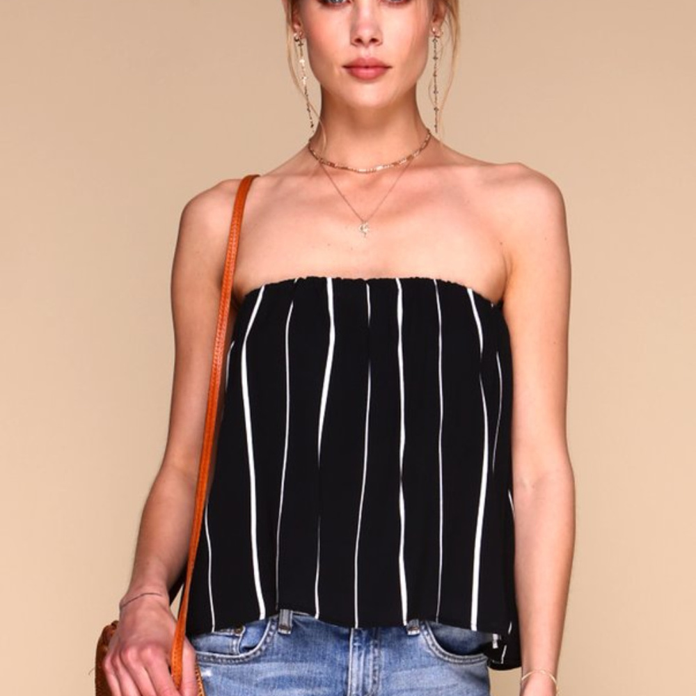 Blossom Top | Black & White Stripe